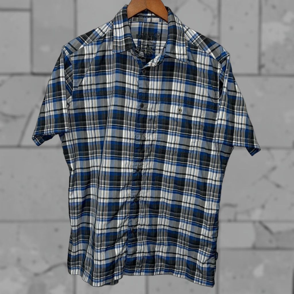 Vintage Kuhl Blue Button-Up Plaid Shirt Mens Size M Short Sleeve Missing 1 Button Regular Fit Size US M / EU 48-50 / 2 - 1 Thumbnail