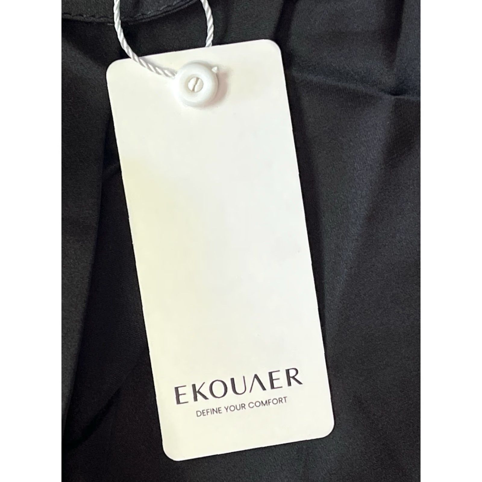 Vintage Ekouaer Womens Tank Black Strappy Lightweight Medium Satin Polyester Blend V-Neck Bohemian Casual Top Size M / US 6-8 / IT 42-44 - 6 Thumbnail
