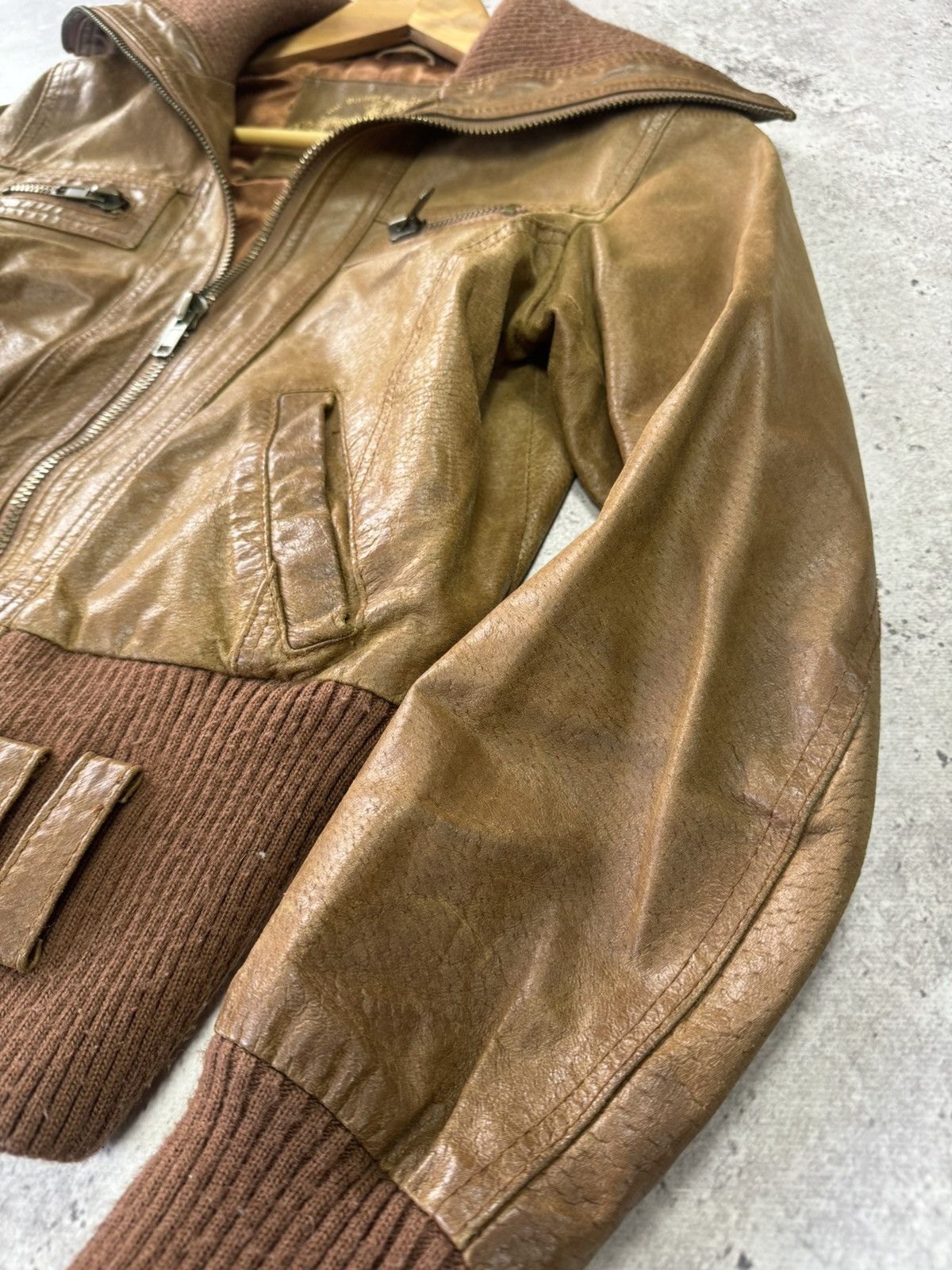 If Six Was Nine × Japanese Brand × Undercover Vintage Leather LGB Goa Fuga Number Nine Style Bomber Size US S / EU 44-46 / 1 - 5 Thumbnail