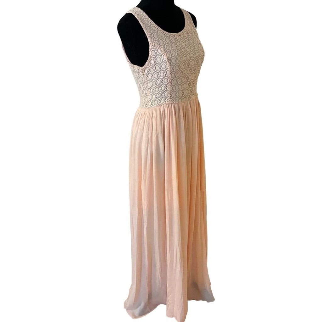 Other Altar'd State sz M Lace Sleeveless Peach Hi Lo Maxi Dress Size M / US 6-8 / IT 42-44 - 2 Thumbnail