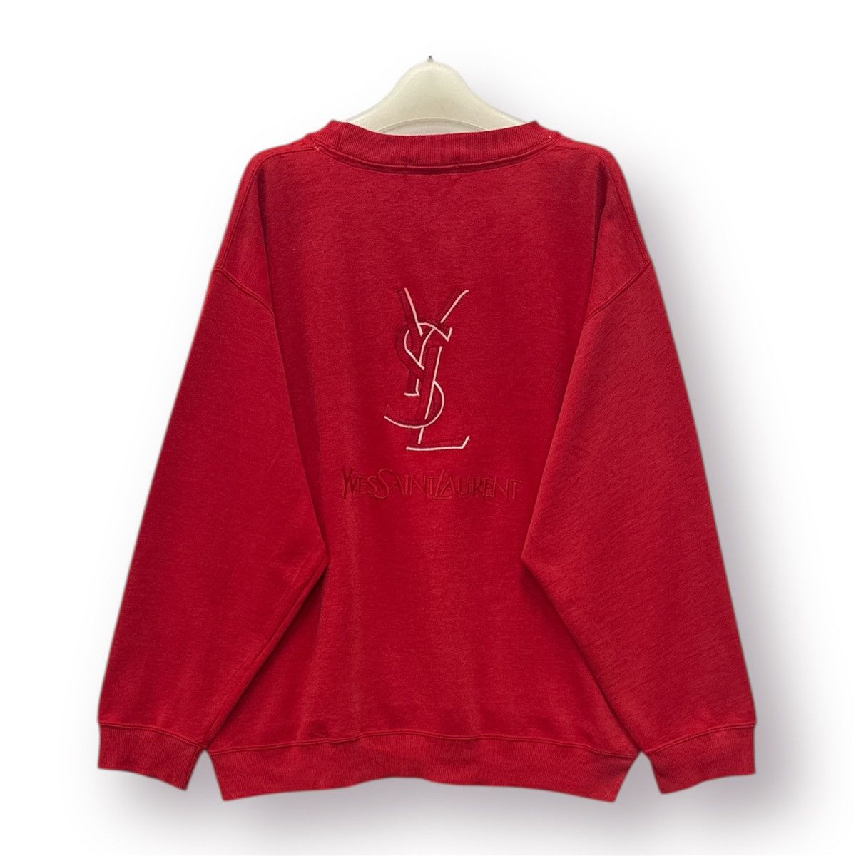 Yves Saint Laurent 90s Designer YvesSaintLaurent Embroided Spellout Logo Sweat Size US L / EU 52-54 / 3 - 11 Thumbnail