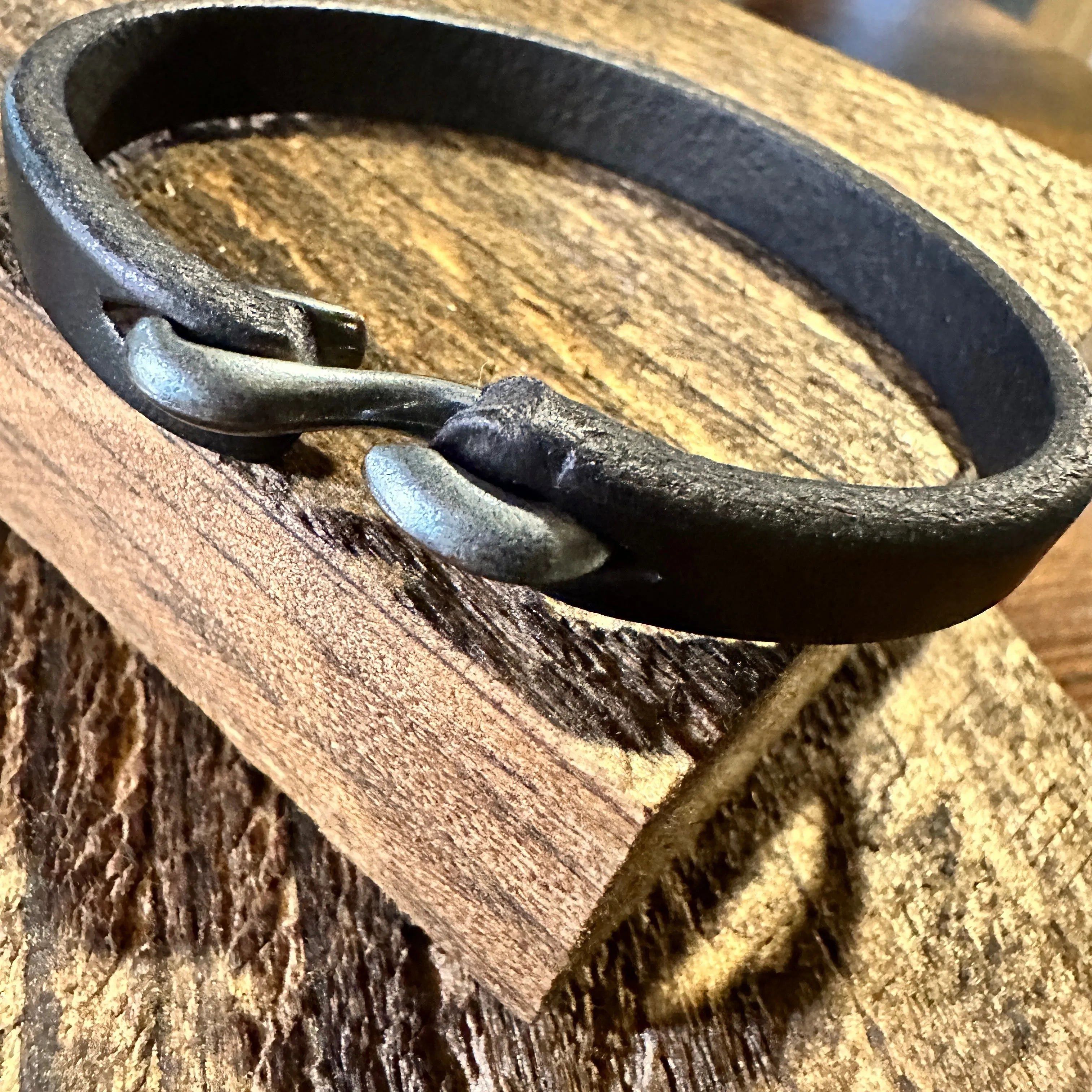 Other Handcrafted Boho Hippie Black Genuine Leather Cowhide S Hook Size ONE SIZE - 2 Thumbnail