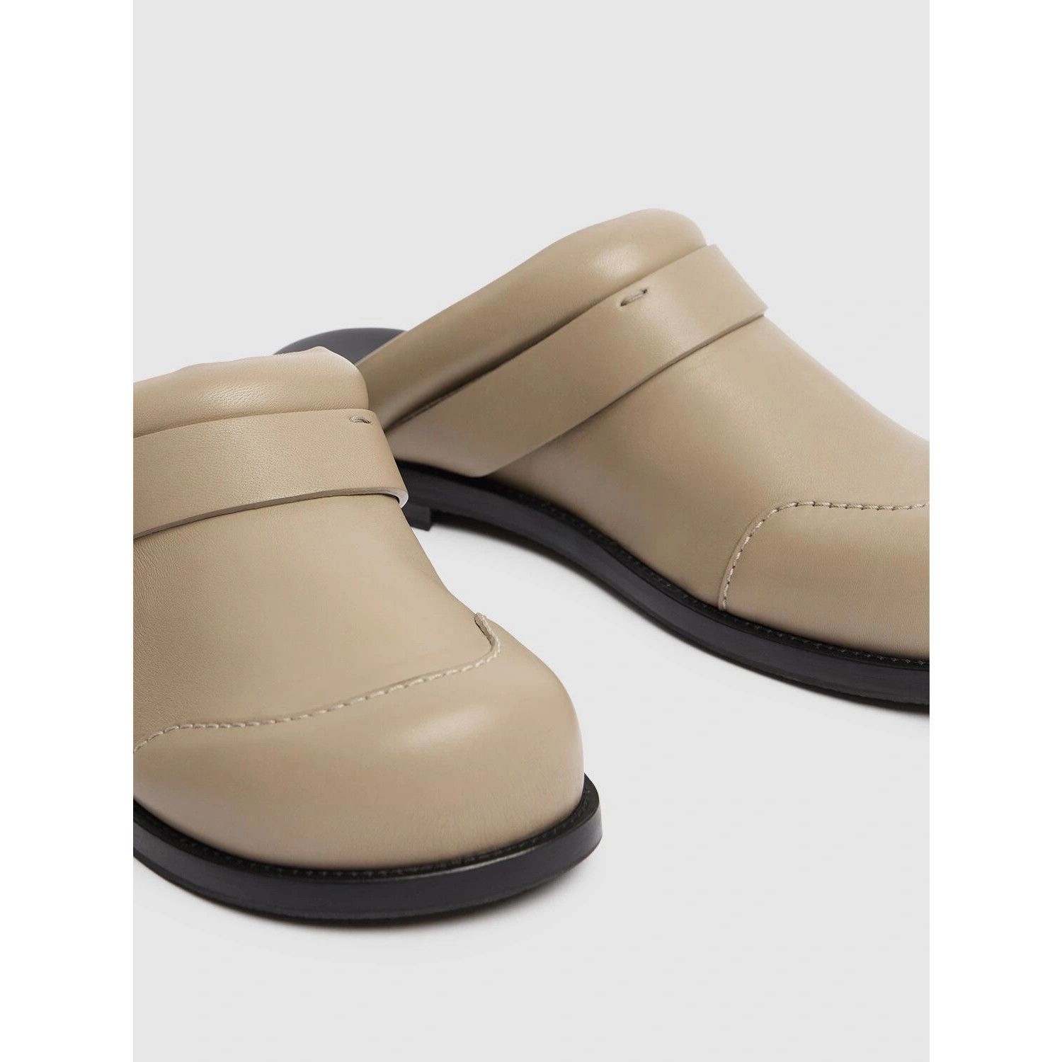 Acne Studios ACNE STUDIOS Taupe Leather Buckle Mules New & Authentic (Wom Size US 7 / IT 37 - 4 Thumbnail