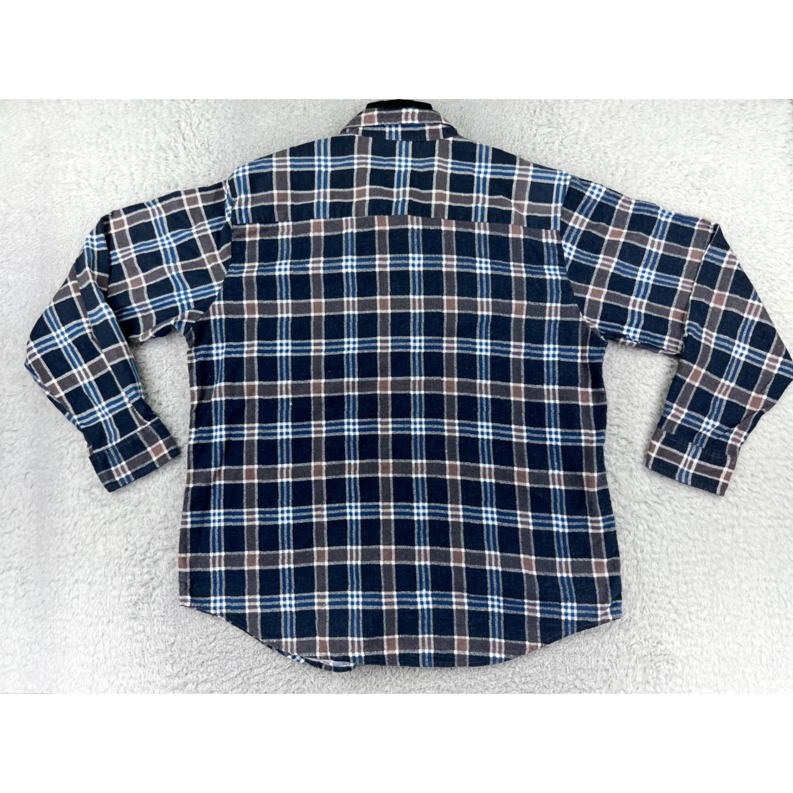 Haband VINTAGE Haband Button-Up Shirt Mens Flannel 100% Cotton Plaid Green Beige XL Blue Chest 44in Camping Outdoor Casual Workwear Buttons Pockets 3X? Size US XL / EU 56 / 4 - 2 Thumbnail
