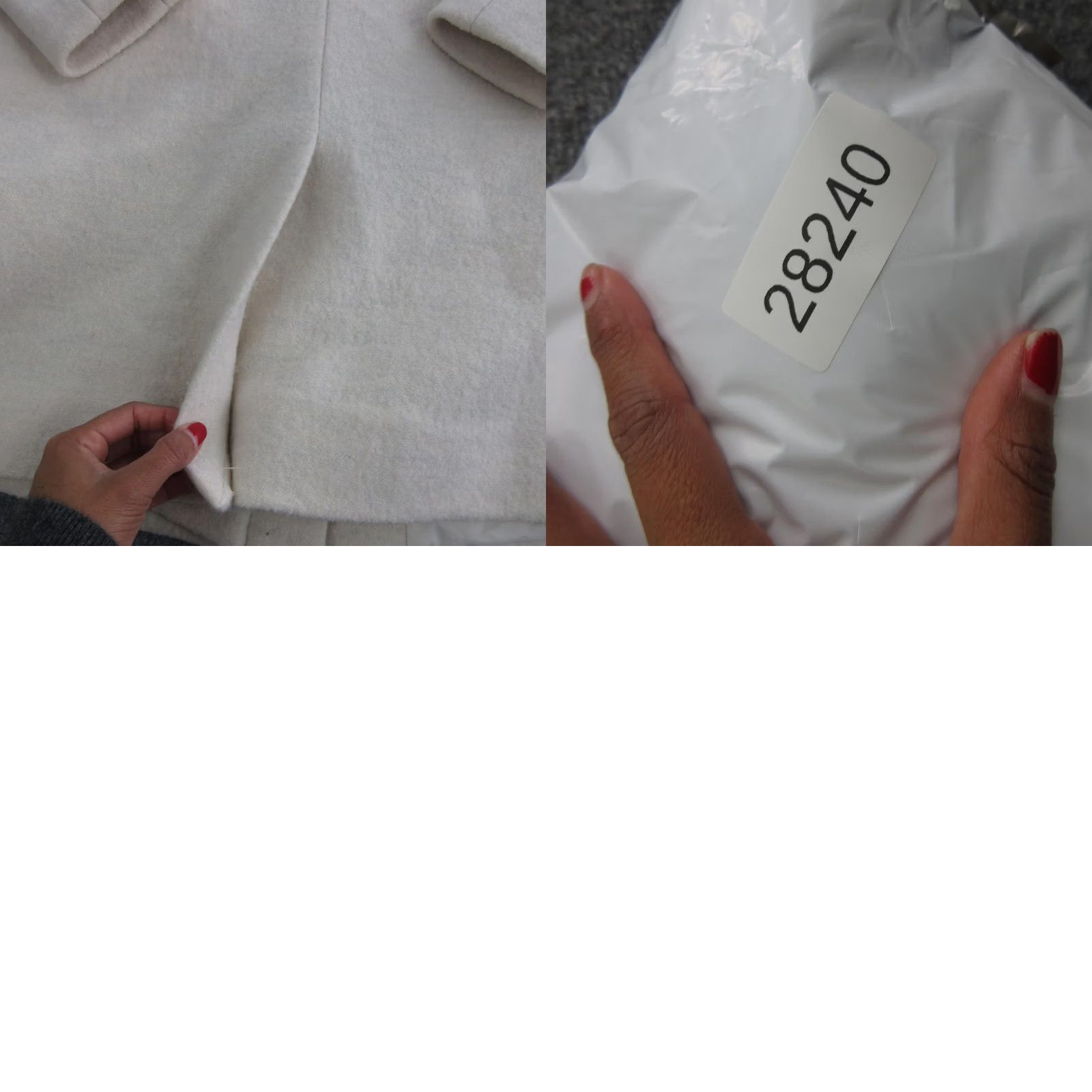 Cos COS Coat Womens 12 White Wool Zip Front Collarless Lined Pockets Mid Length Size XL / US 12-14 / IT 48-50 - 9 Thumbnail