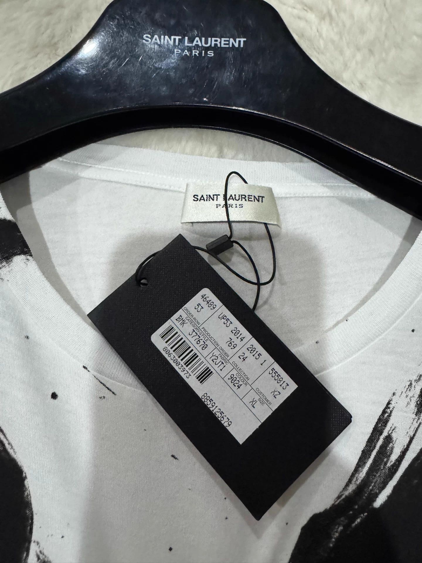Saint Laurent Paris SLP Oversized White Short Sleeve T-Shirt Men's XL Size US XL / EU 56 / 4 - 4 Thumbnail