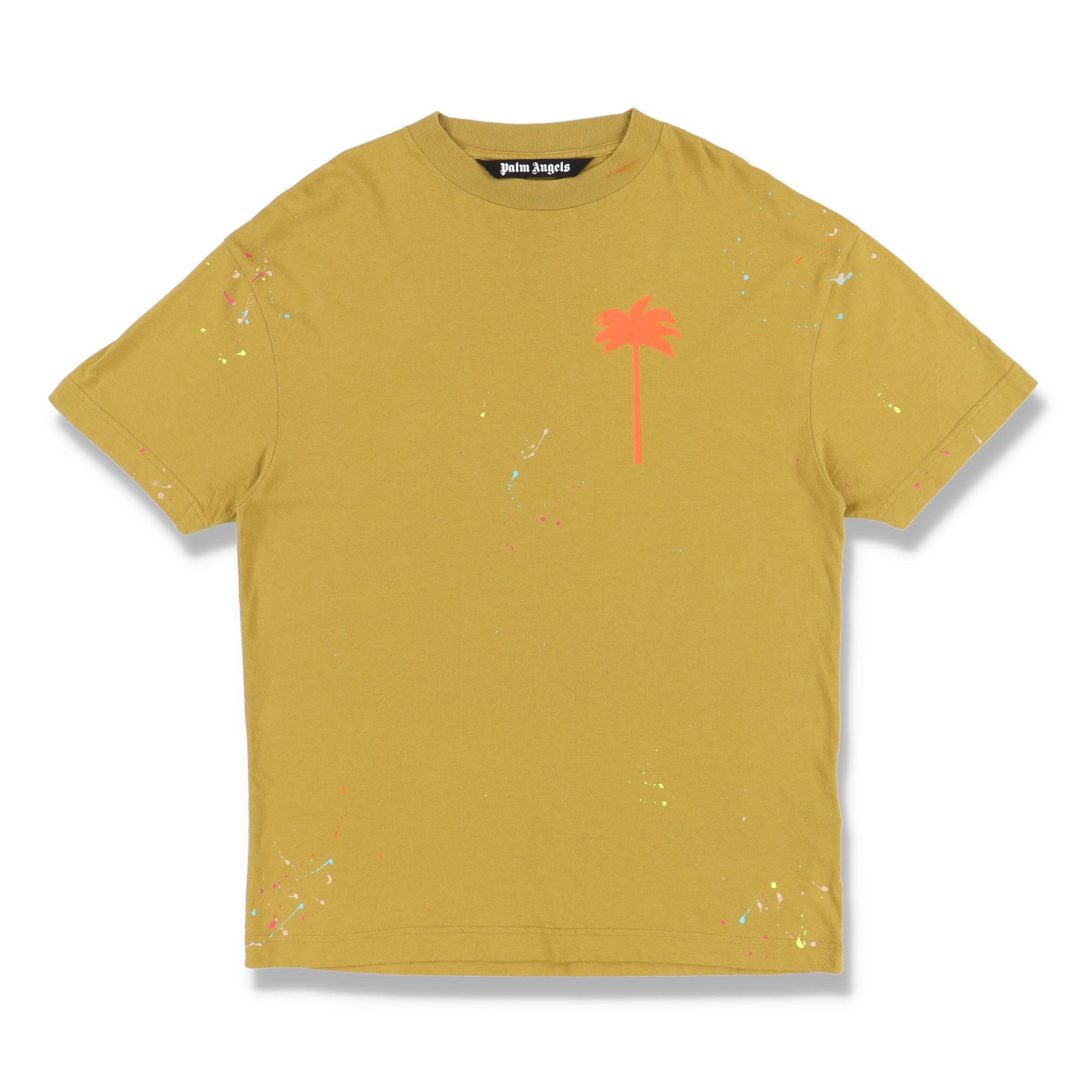 Palm Angels Mustard Palm Tree Paint Splatter T-Shirt Size US L / EU 52-54 / 3 - 1 Thumbnail