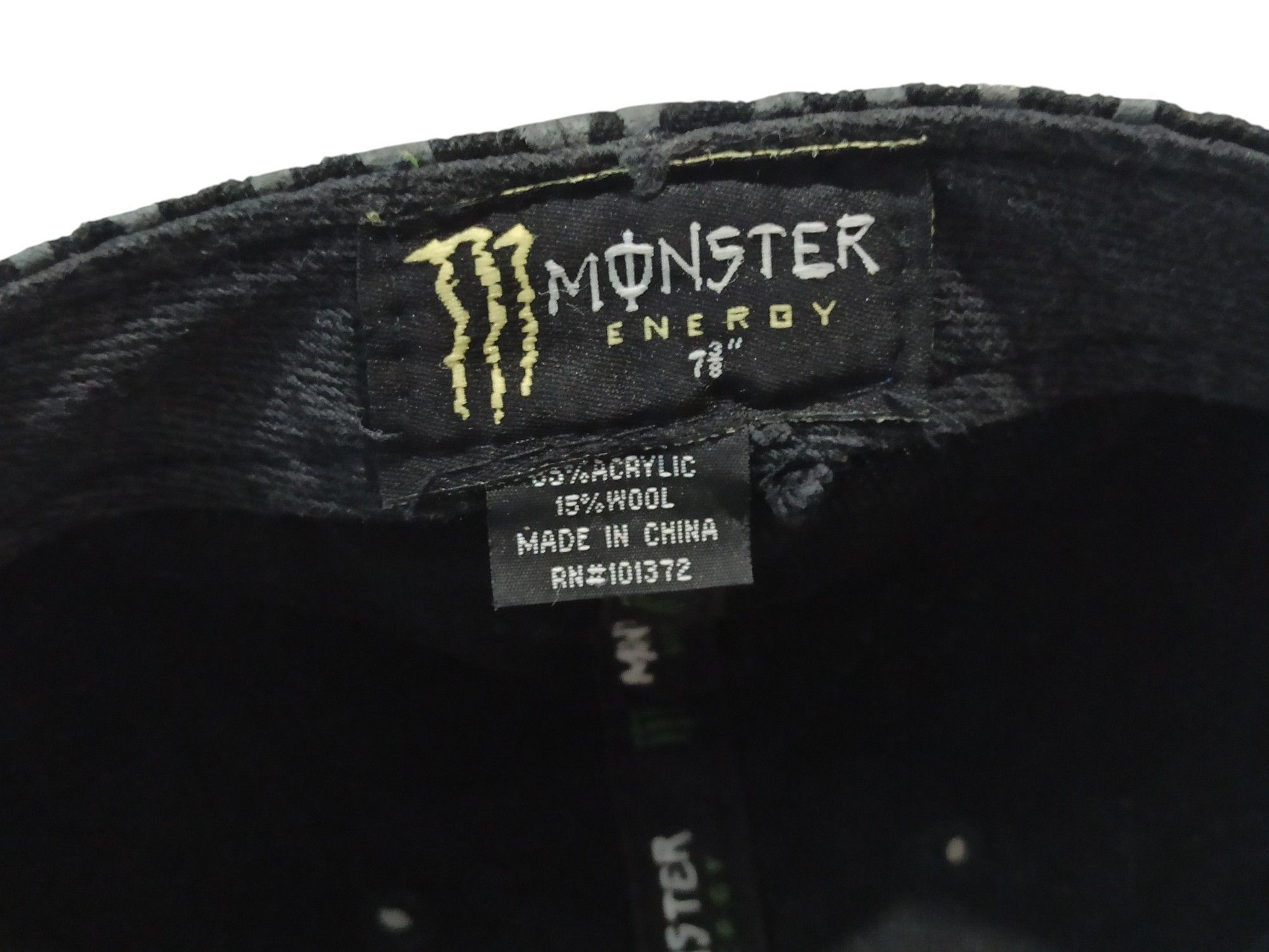 Designer Monster Energy Y2K Snapback Cap Black Gray Neon Logo 7 3/8 Size ONE SIZE - 5 Thumbnail