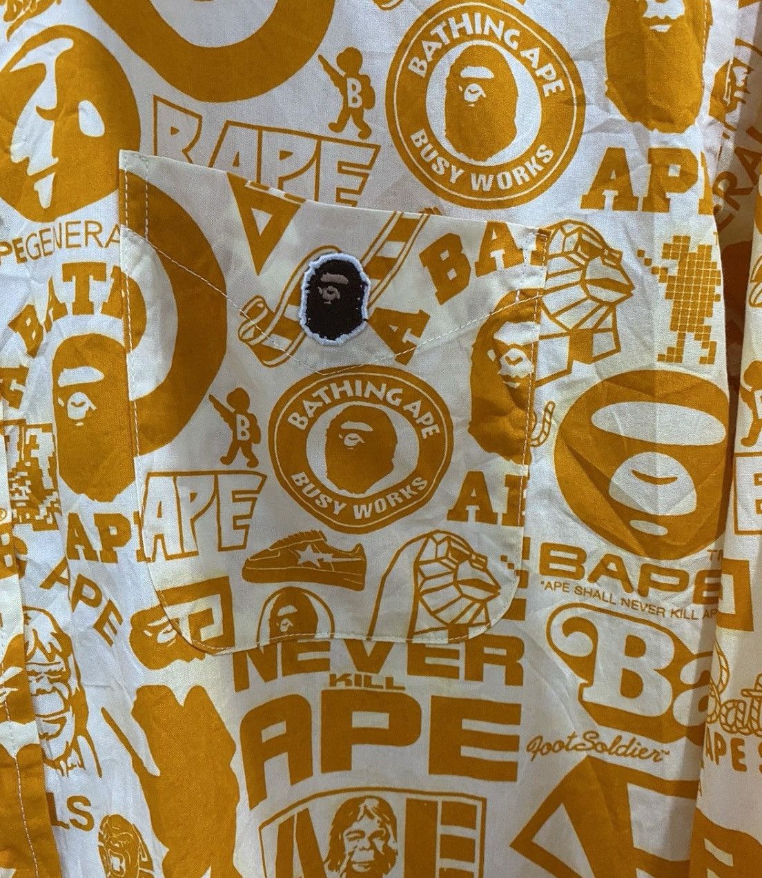 Bape Bape All Logo Button Up Shirt Size US S / EU 44-46 / 1 - 8 Thumbnail