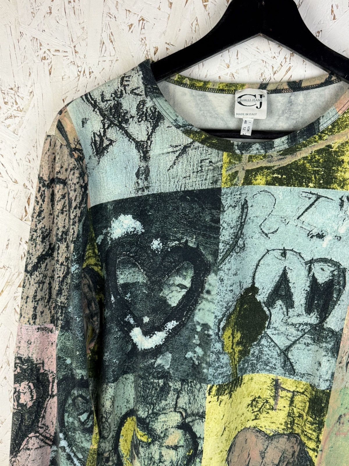 Roberto Cavalli Vintage Cavalli Jeans Heart Print Archive Long Sleeve IT46 Size L / US 10 / IT 46 - 2 Thumbnail