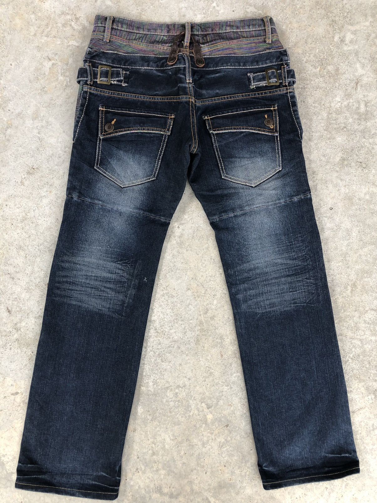 Japanese Brand Japanese Gumu Double Waist Distressed Jeans Size US 33 - 3 Thumbnail