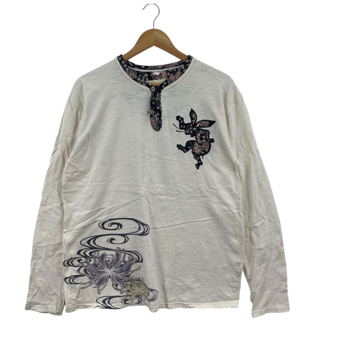 Vintage Vintage JAPAN MOON RABBIT Folklore Sakura Tee Shirt Top Size XL / US 12-14 / IT 48-50 - 4 Thumbnail