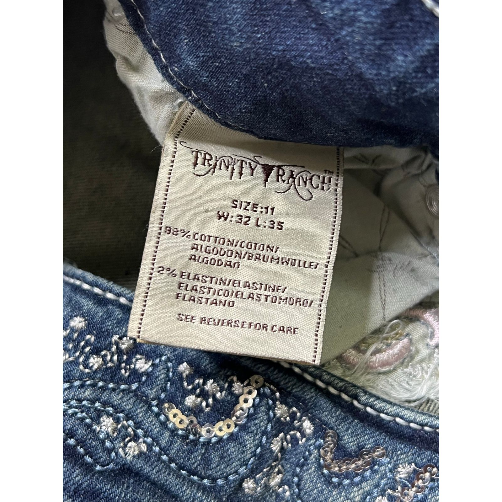 Other Y2K Trinity Ranch Women’s Jeans Sz 12 Dark Western 30x31 Size 34" / US 12 / IT 48 - 3 Thumbnail