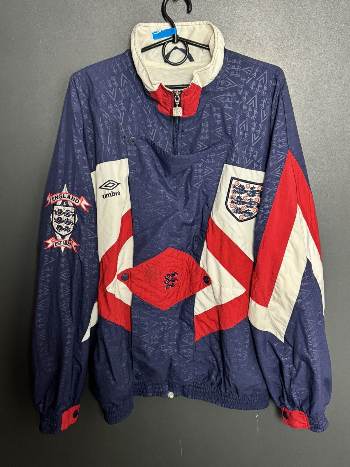Umbro Vintage England National Team Training Football Jacket Size US L / EU 52-54 / 3 - 1 Thumbnail