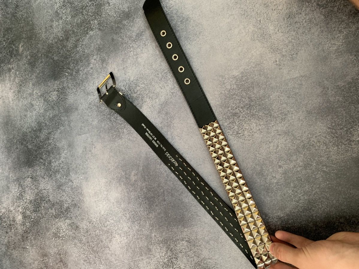 Japanese Brand × Vintage Vintage Y2K Pyramid Studdet Metal Punk Spikes Leather Belt Size ONE SIZE - 3 Thumbnail