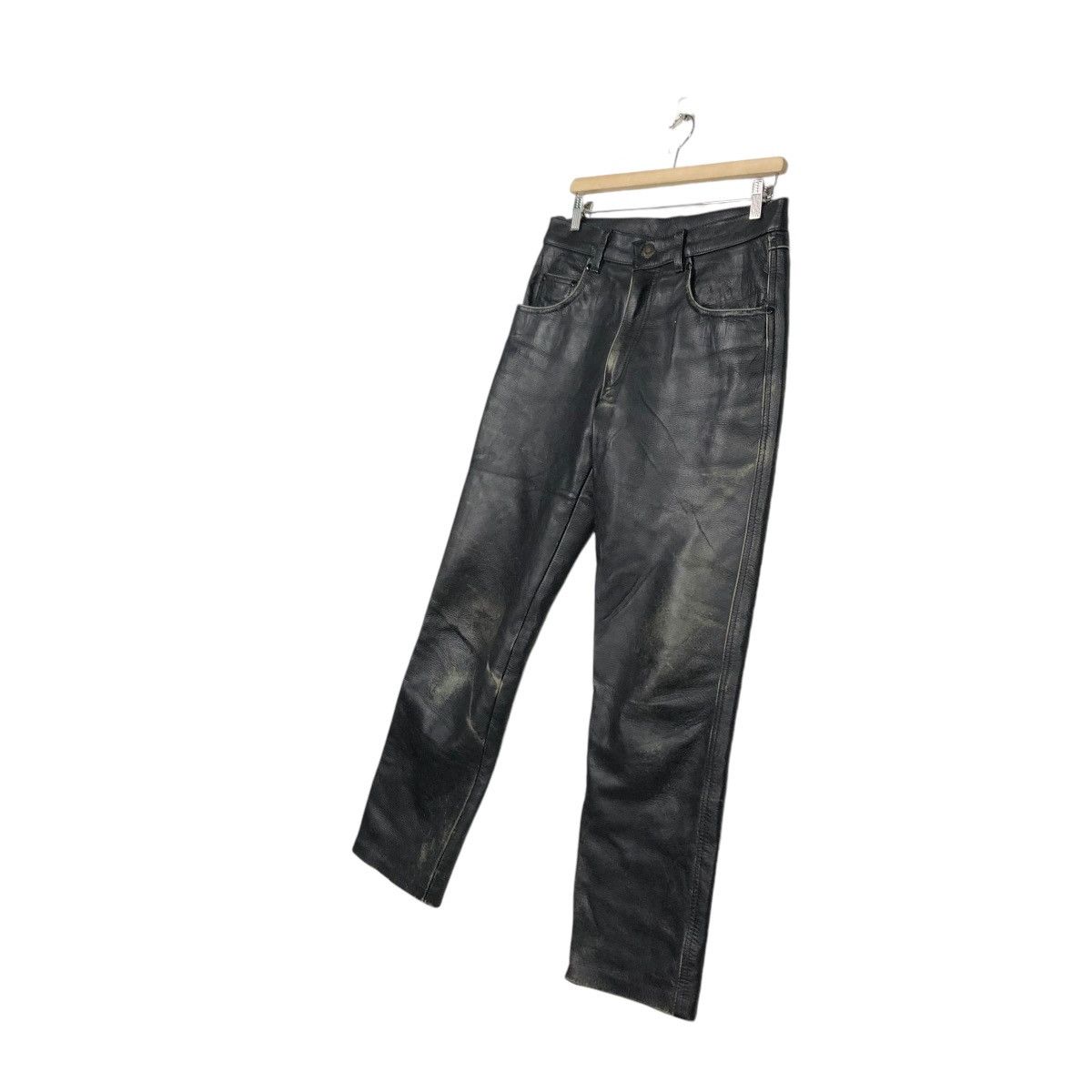 Genuine Leather 🔥VINTAGE BIKER GENUINE LEATHER PANTS FMC ISSEY MIYAKE Size US 33 - 4 Thumbnail