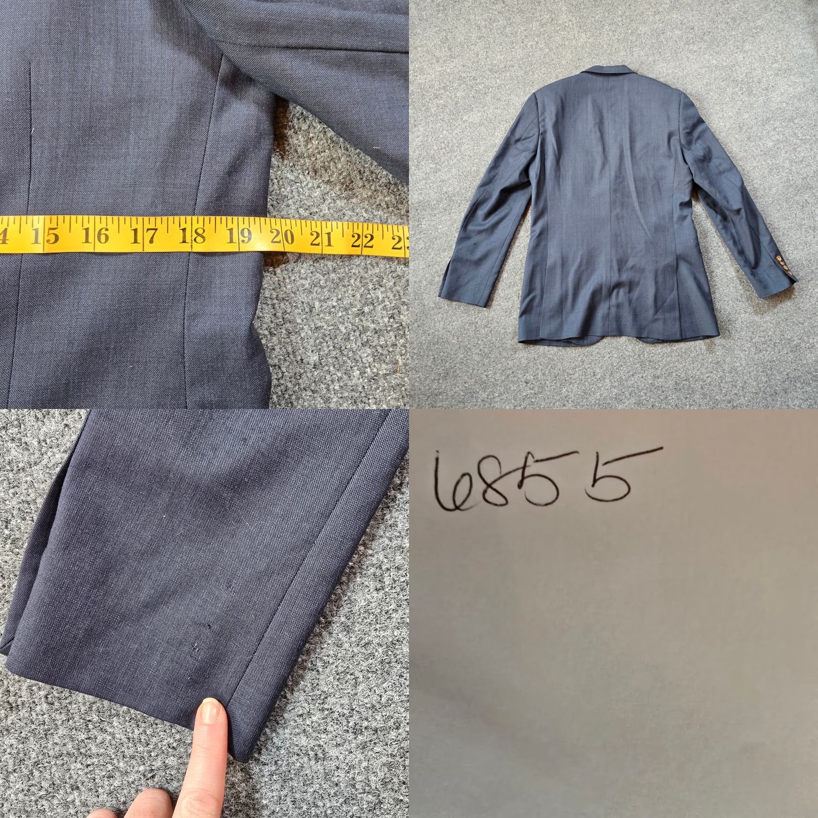 J.Crew J.CREW Blazer Men 40L Blue Wool Thompson Career Sport Coat Jacket Classic Blazer, 2 Button, Solid, Wool, Regular, Size 40, Classic Fit, Blue, Mens Size 40R - 8 Thumbnail