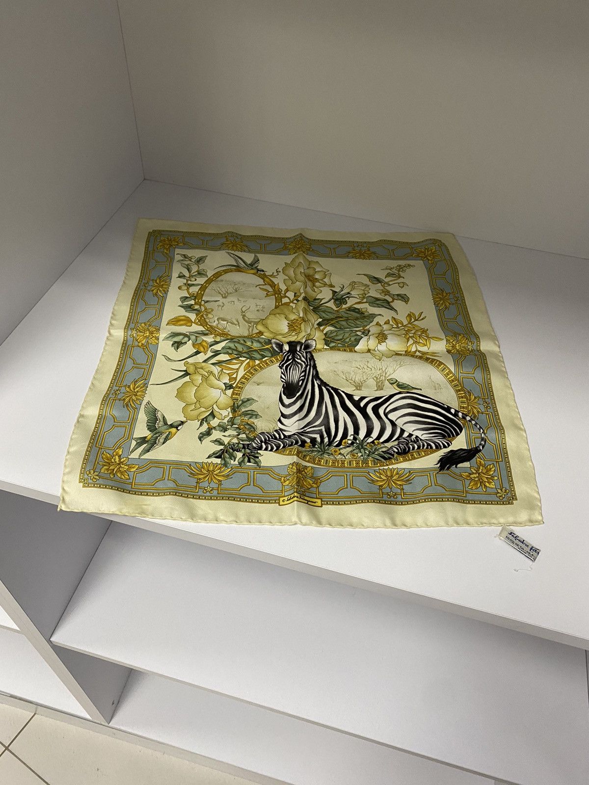 Salvatore Ferragamo × Vintage Vintage Salvatore Ferragamo Scarf Zebra Pattern Size ONE SIZE - 1 Thumbnail