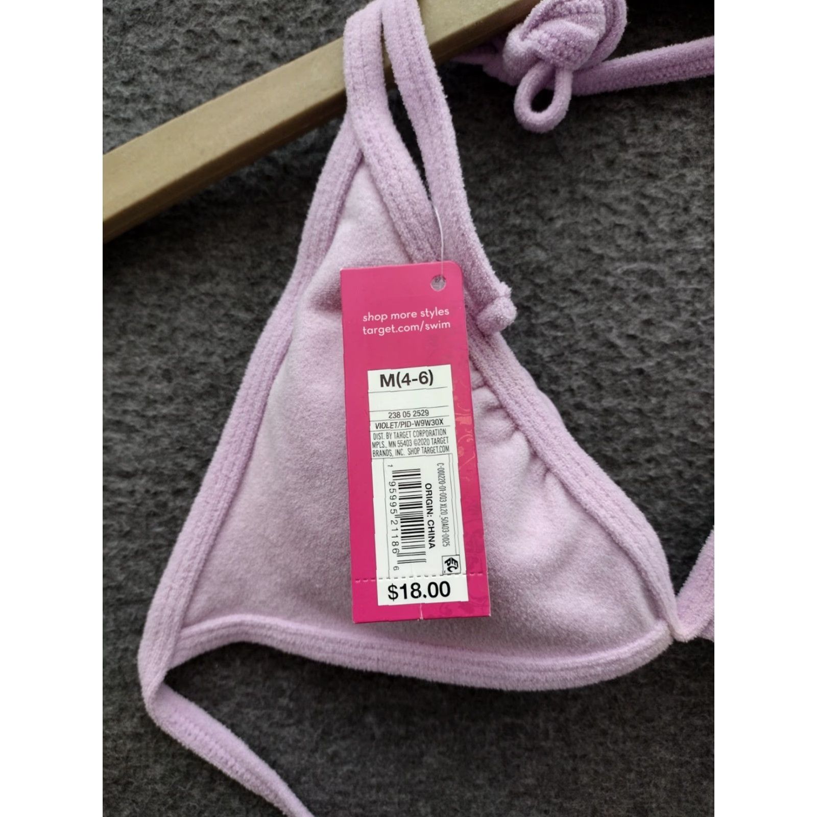 Vintage Xhilaration Bikini Top Juniors Women's Spaghetti String Violet M 4-6 Swim Top Size M / US 6-8 / IT 42-44 - 6 Thumbnail
