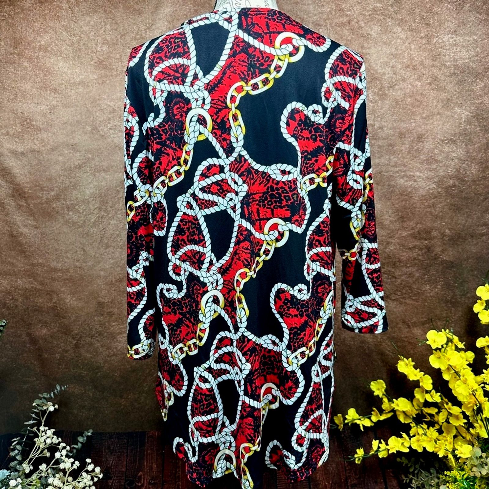 Other Shavonne Dorsey Chain/Rope Asymmetrical Blouse Red/Black L Size L / US 10 / IT 46 - 10 Thumbnail