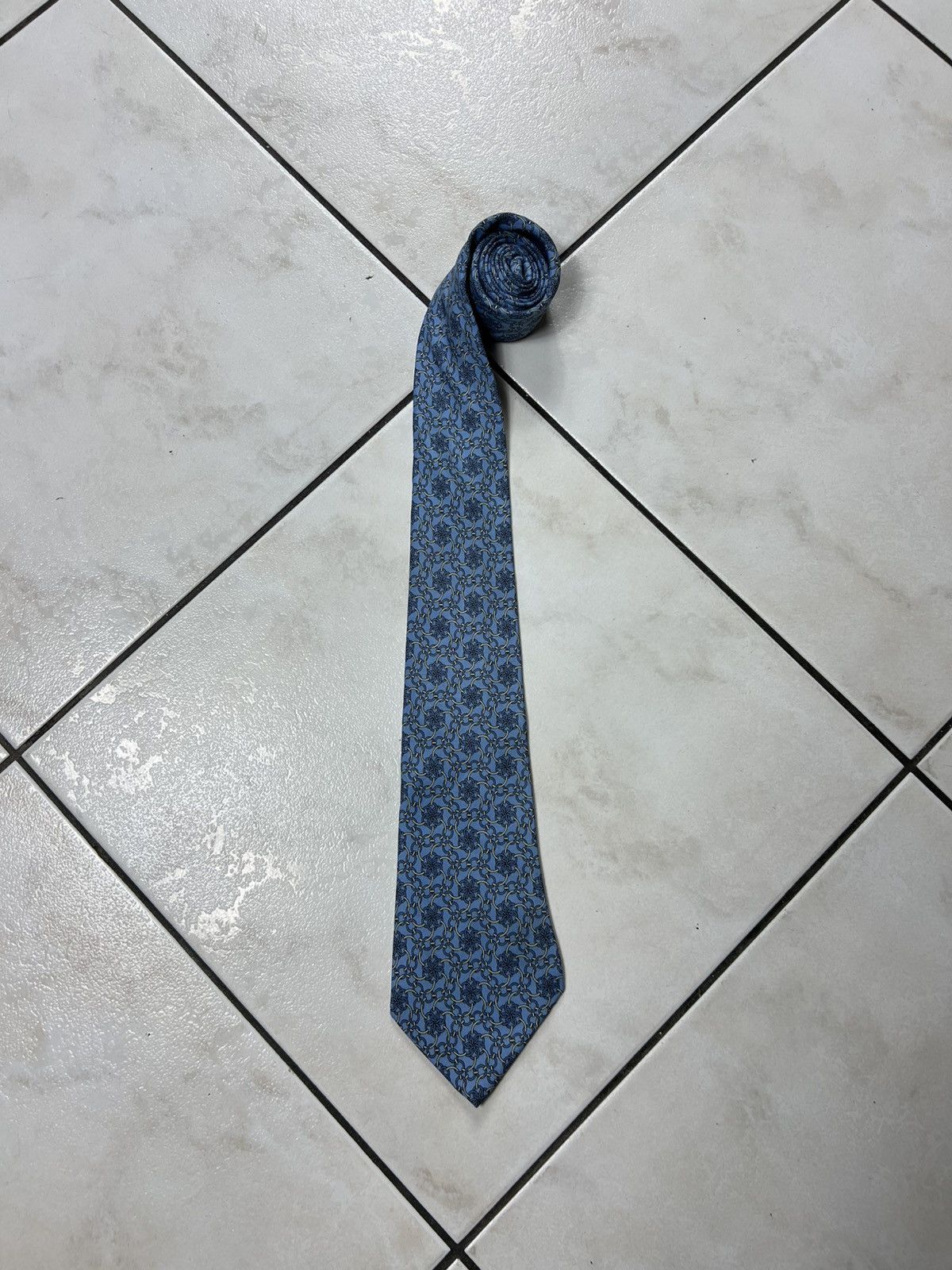 Hermes Vintage Hermes Paris silk tie luxury 7442HA patterned circle Size ONE SIZE - 2 Thumbnail