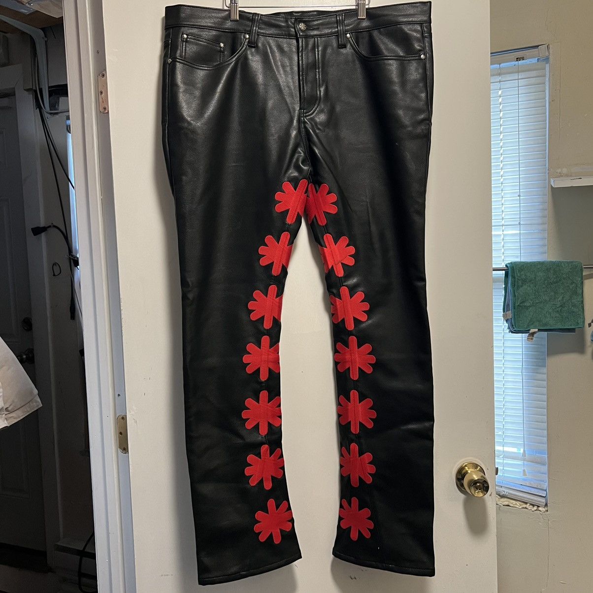 LOSTSHDWS DRKSHDWS Sun Logo Denim Jean Pant Black Red
