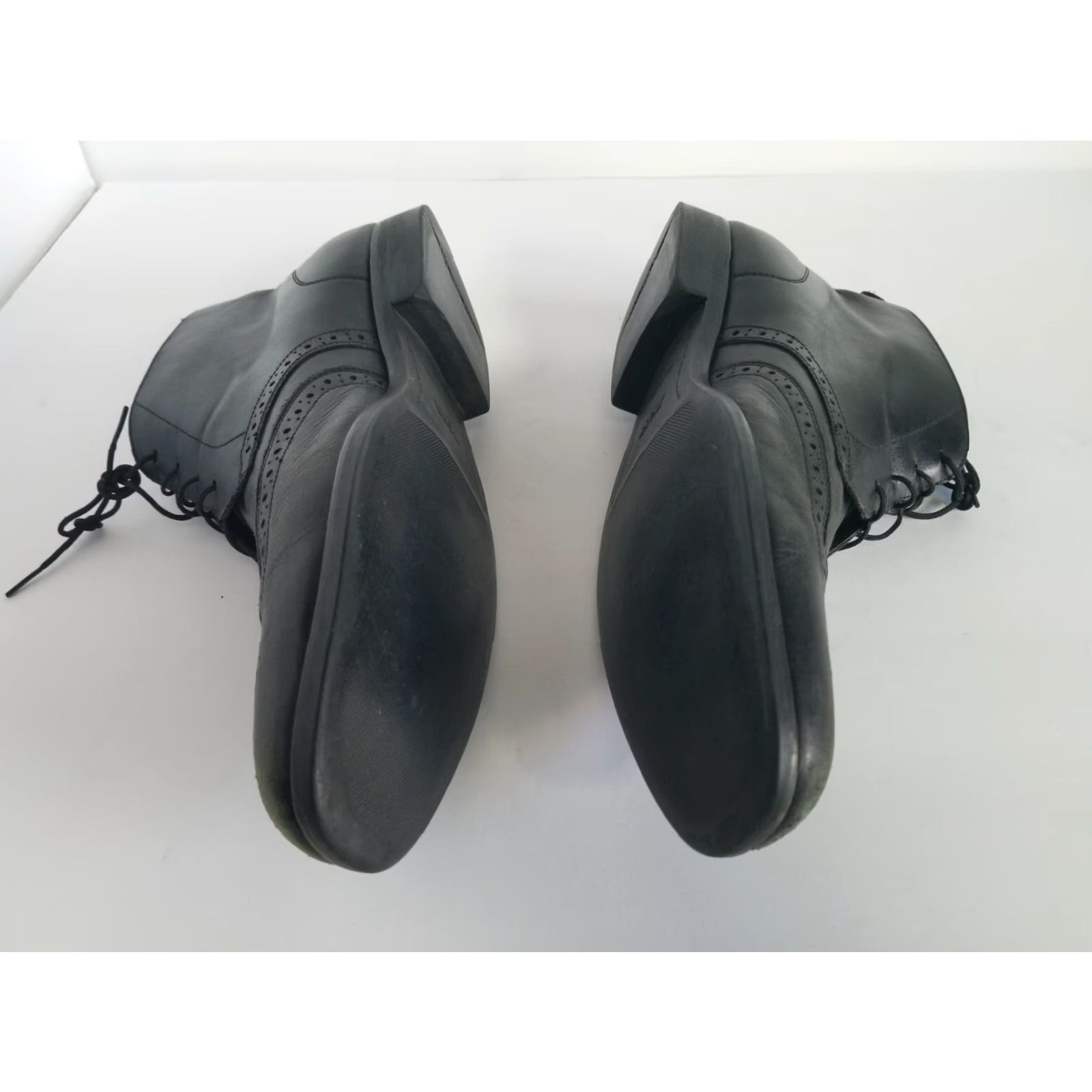 Hugo Boss HUGO BOSS Men’s Black Leather Lace Up Dress Chukka Ankle Boots US 10.5 Size US 11 / EU 44 - 7 Thumbnail