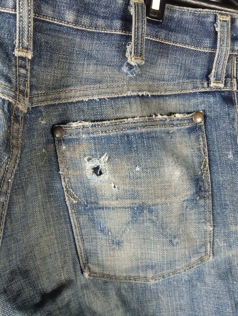Vintage Vintage wrangler size 31 A2 distressed denim SelvAge 3382 Size US 31 - 7 Thumbnail