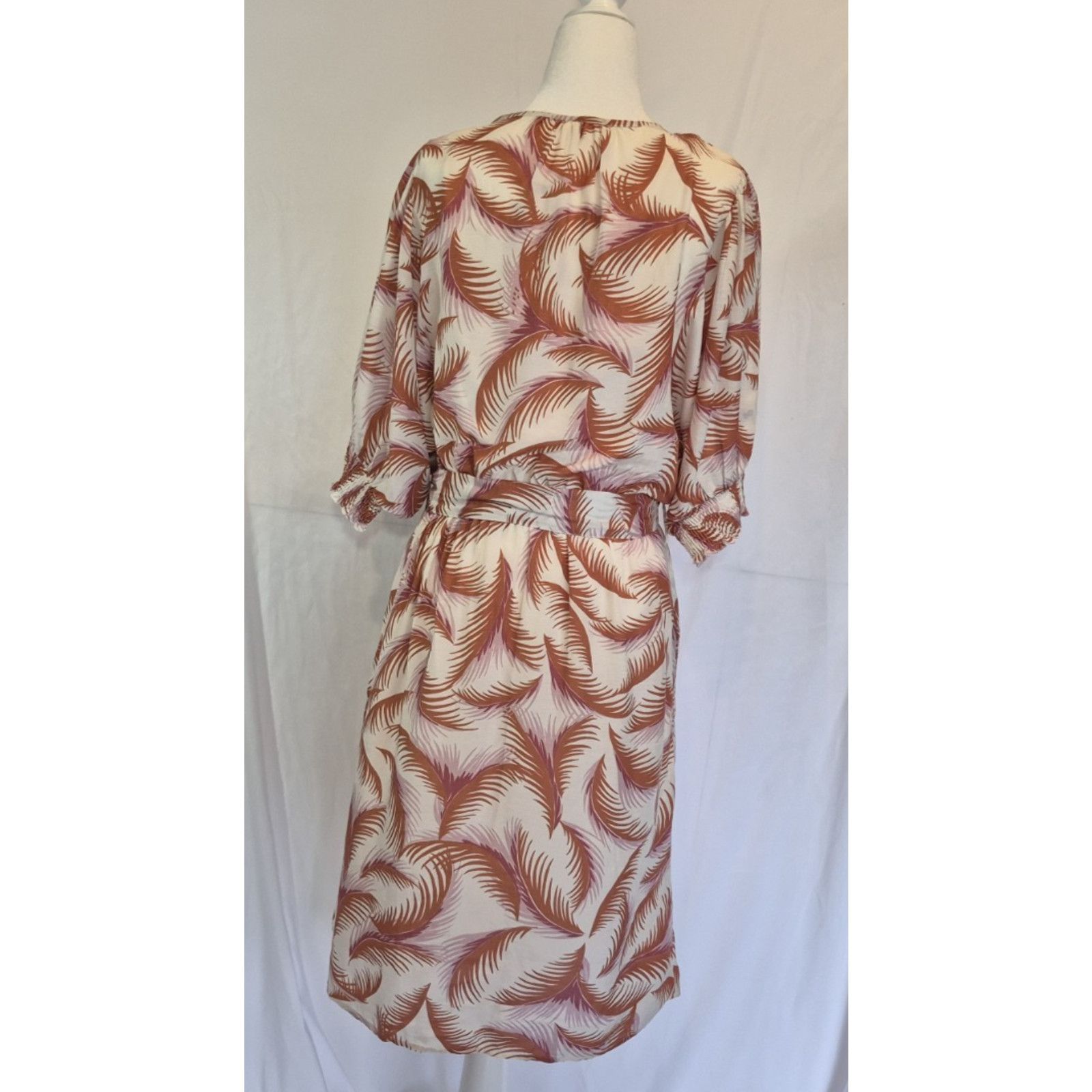 Anthropologie Anthropologie Orange & Pink Nicole Palm Shirtdress Medium Size M / US 6-8 / IT 42-44 - 7 Thumbnail