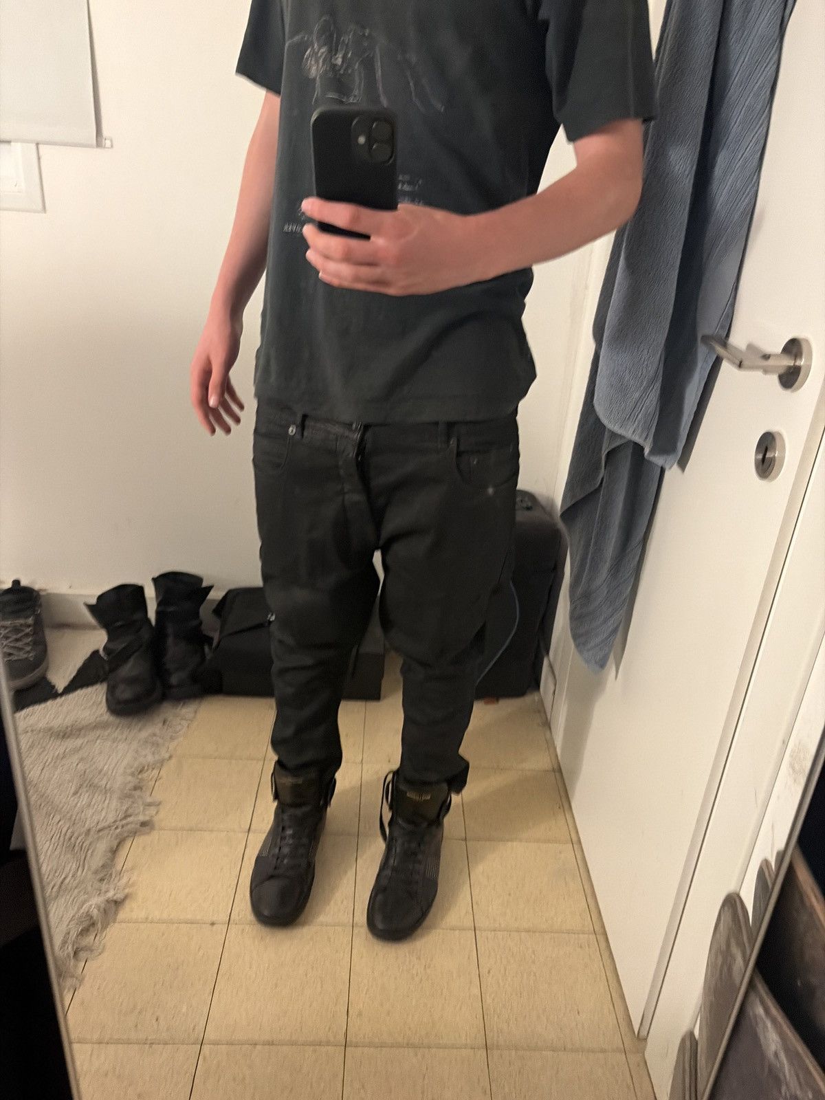 Rick Owens Rick owens drkshdw waxed detroit cropped cut Size US 33 - 6 Thumbnail
