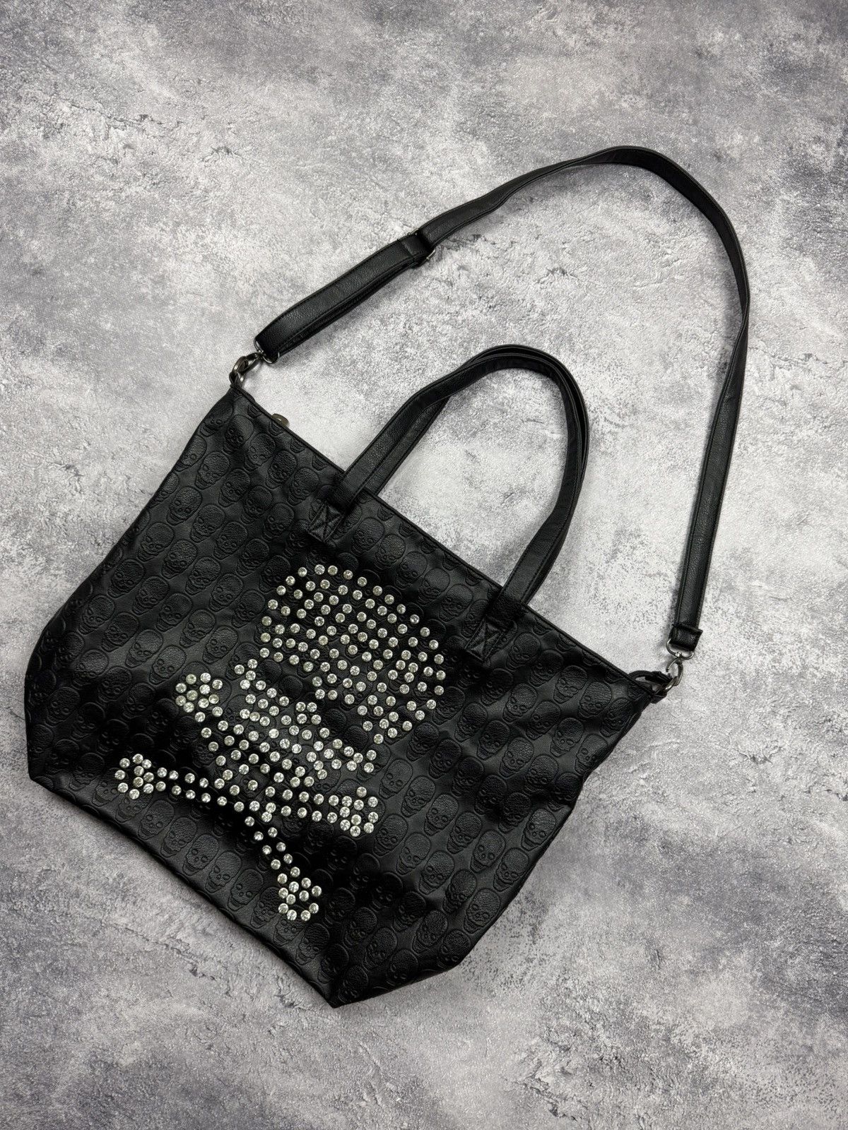Hysteric Glamour Vintage Punk Avant Garde Bag Skull Rhinestones Y2K Style Size ONE SIZE - 3 Thumbnail