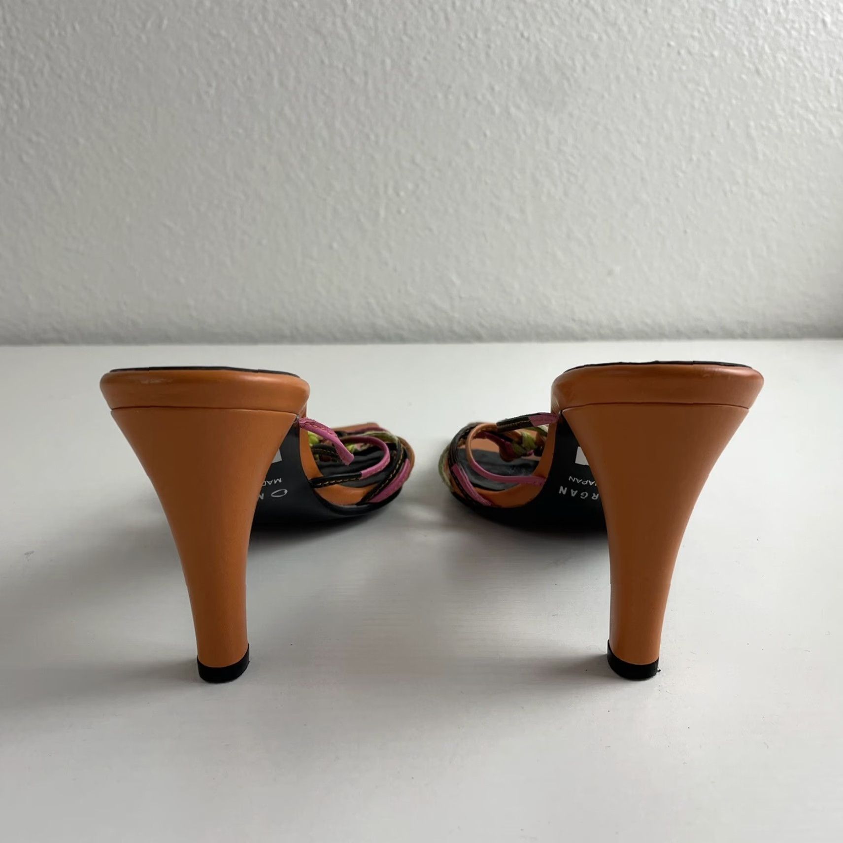 Morgan De Toi VINTAGE Morgan De Toi Heels Orange Strappy Open Square Toe Stiletto 5.5 35 Womens Shoes Mens? Size US 6 / IT 36 - 3 Thumbnail