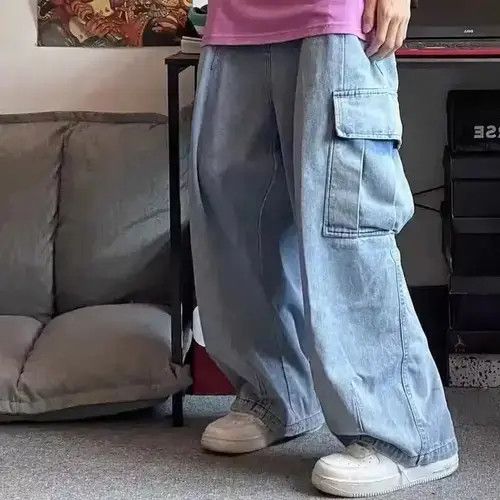 VIBE Harley Baggy Denim Cargo Pants Size US 33 - 2 Thumbnail