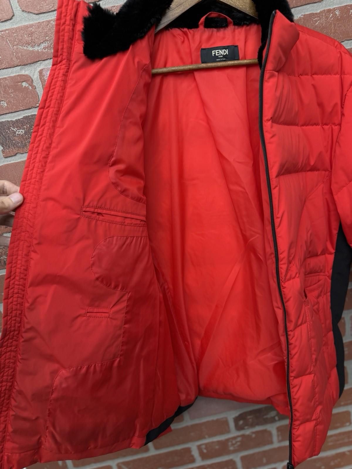 Fendi FENDI Men’s Red Down Jacket Mink Fur Coat (52) $1600 Size US L / EU 52-54 / 3 - 10 Thumbnail