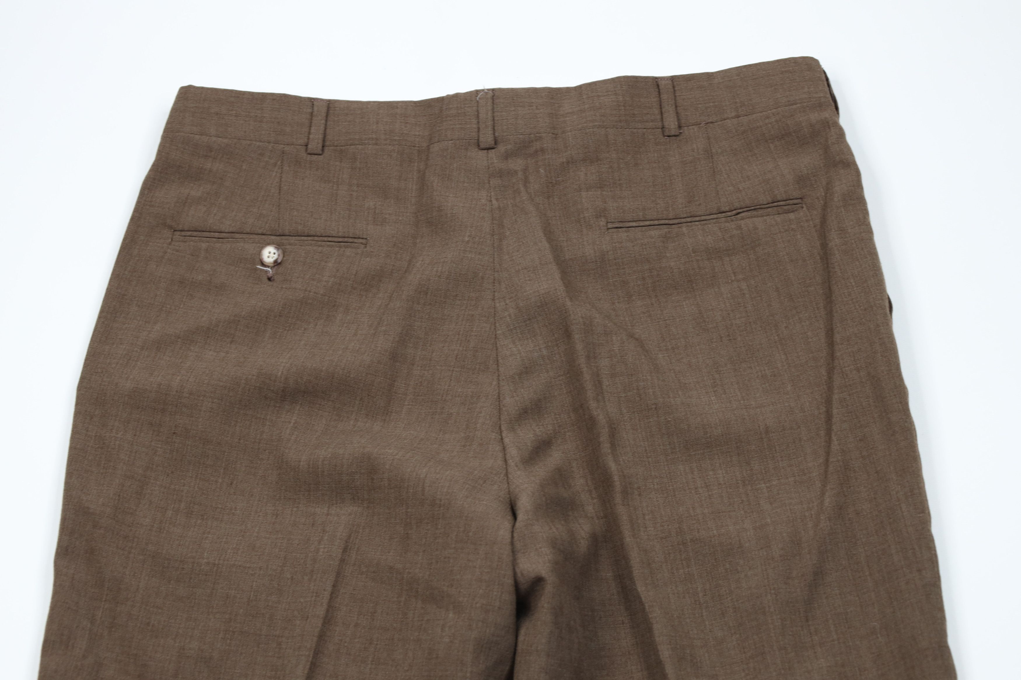 Vintage Vintage 70s Streetwear Wool Wide Leg Chino Pants Brown USA Size US 36 / EU 52 - 9 Thumbnail