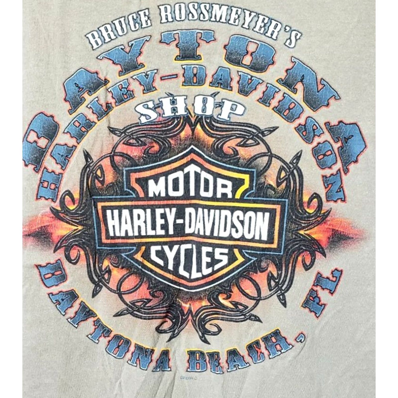 Harley Davidson Harley-Davidson T-Shirt Harlej-Davidson Bruce Rossmeyer's Daytona Solid Short Sleeve Crew Neck XL Black Men Motorcycle EUC Size US XL / EU 56 / 4 - 4 Thumbnail
