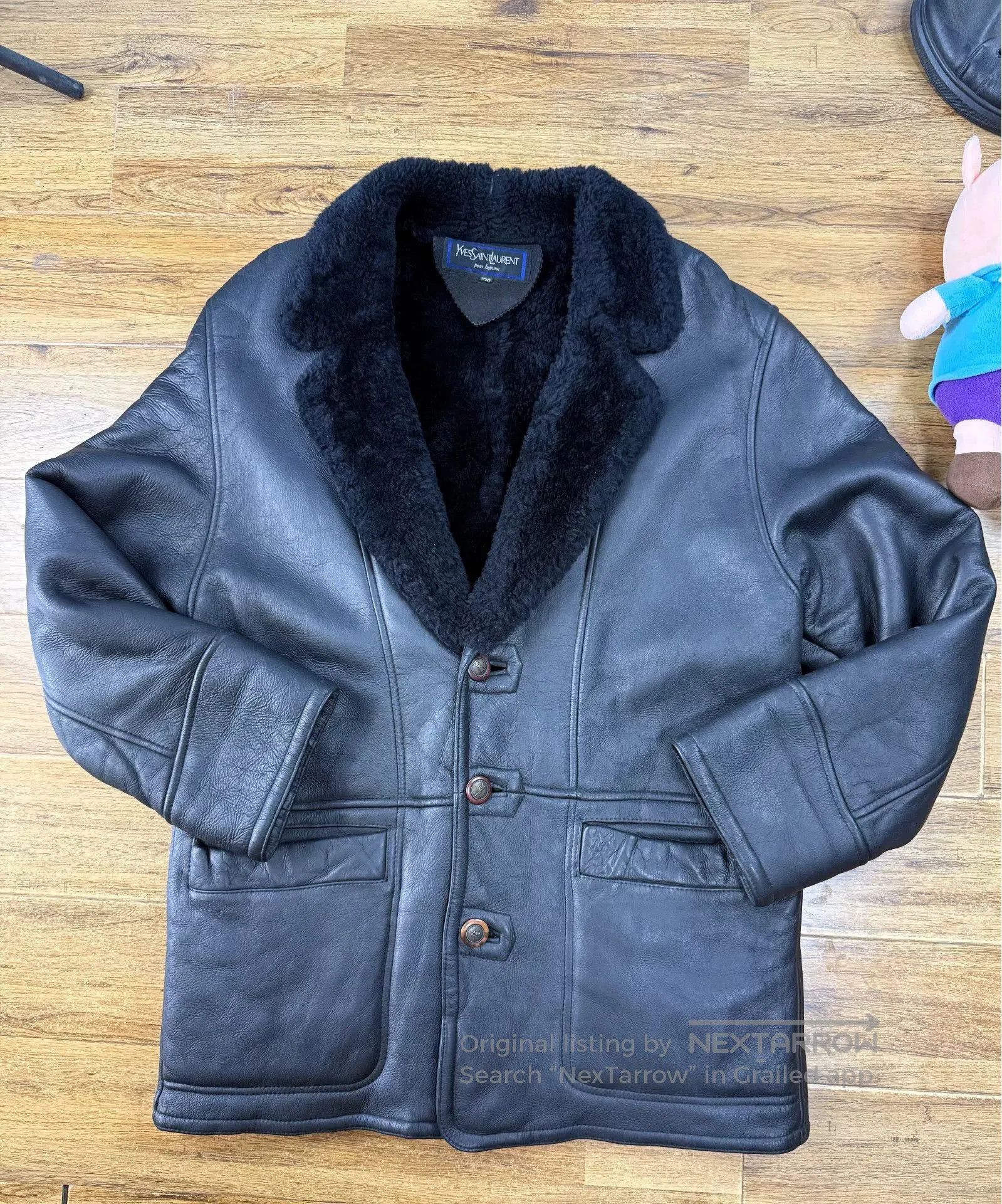 Yves Saint Laurent YSL Men's Lambskin Leather Jacket. Size US XL / EU 56 / 4 - 1 Thumbnail