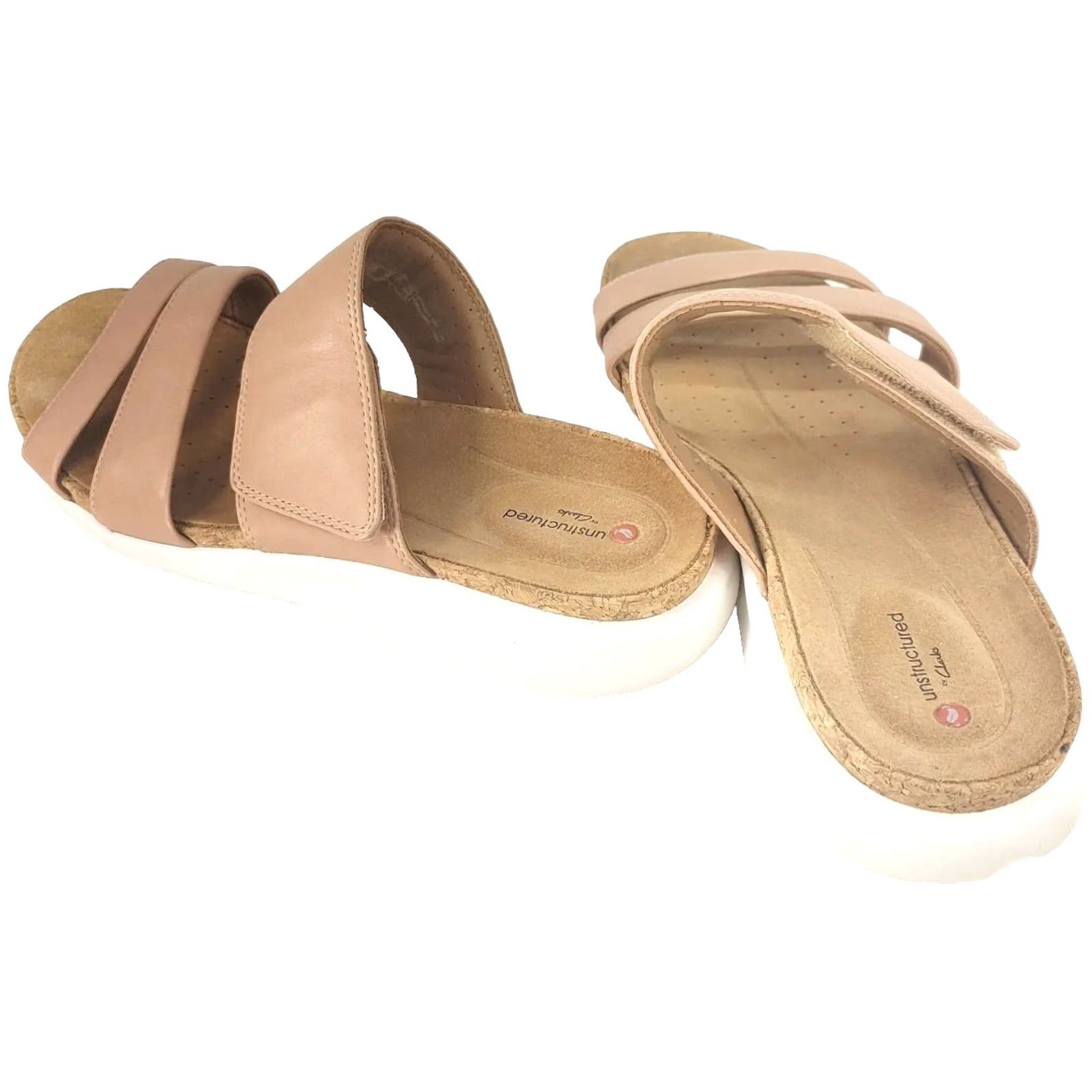 Clarks Clarks Unstructured Women's Slide Sandal Size 10 Pink Flesh Leather Wedge Slip On Shoes - Like New Pre-owned Mens? Womens? Size US 10 / IT 40 - 5 Thumbnail