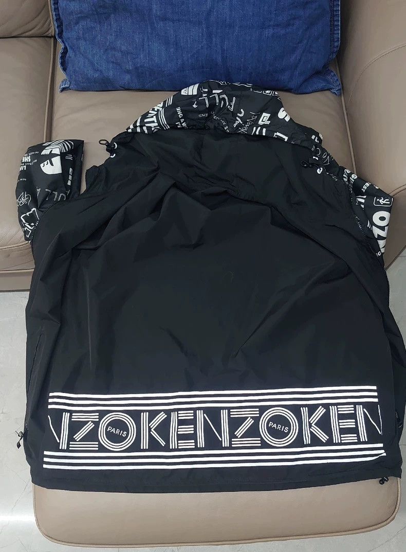 Kenzo KENZO Black printed hoodie coat Size US L / EU 52-54 / 3 - 3 Thumbnail