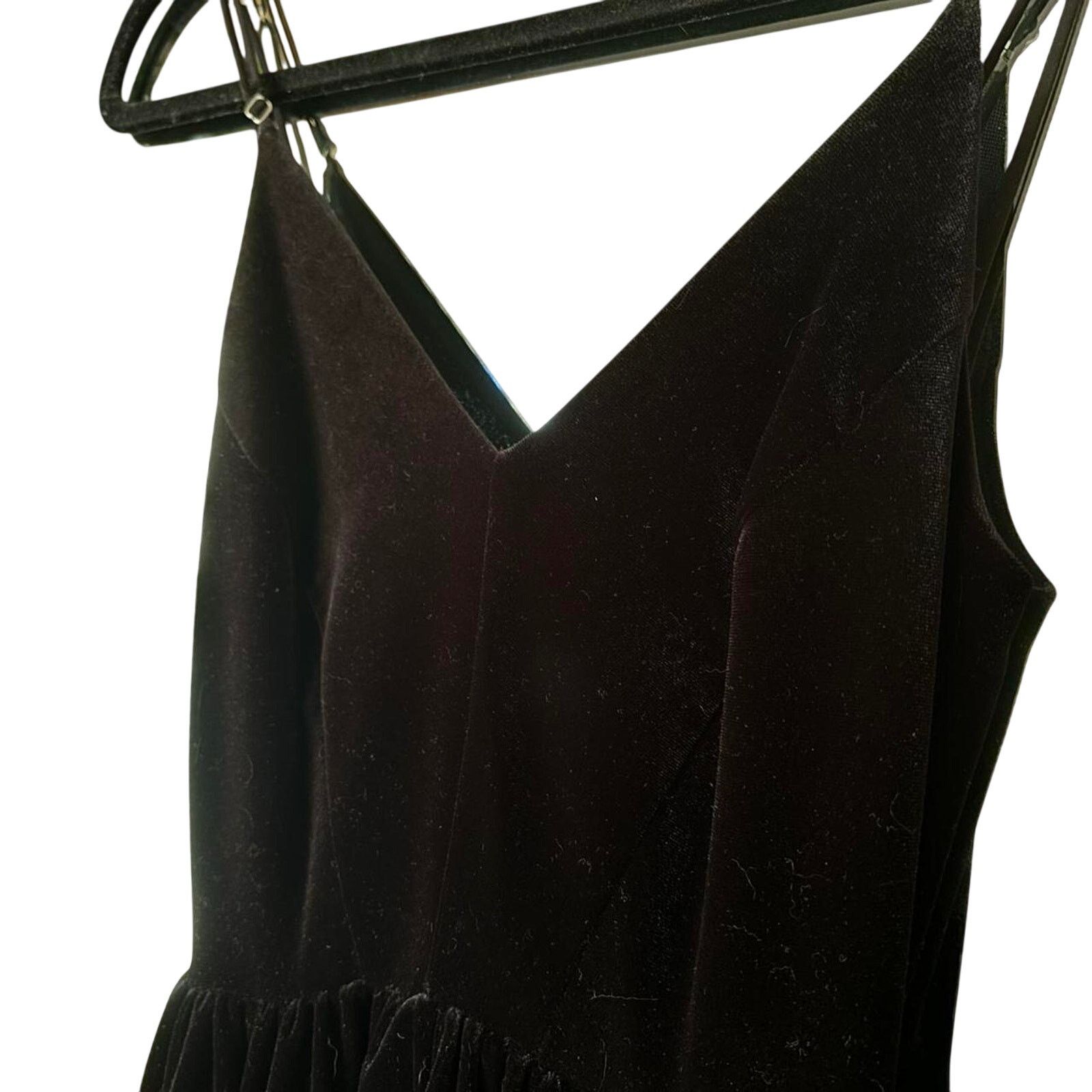 Urban Outfitters Silence + Noise Black Velvet Romper XS Little Black Dress Size XS / US 0-2 / IT 36-38 - 4 Thumbnail