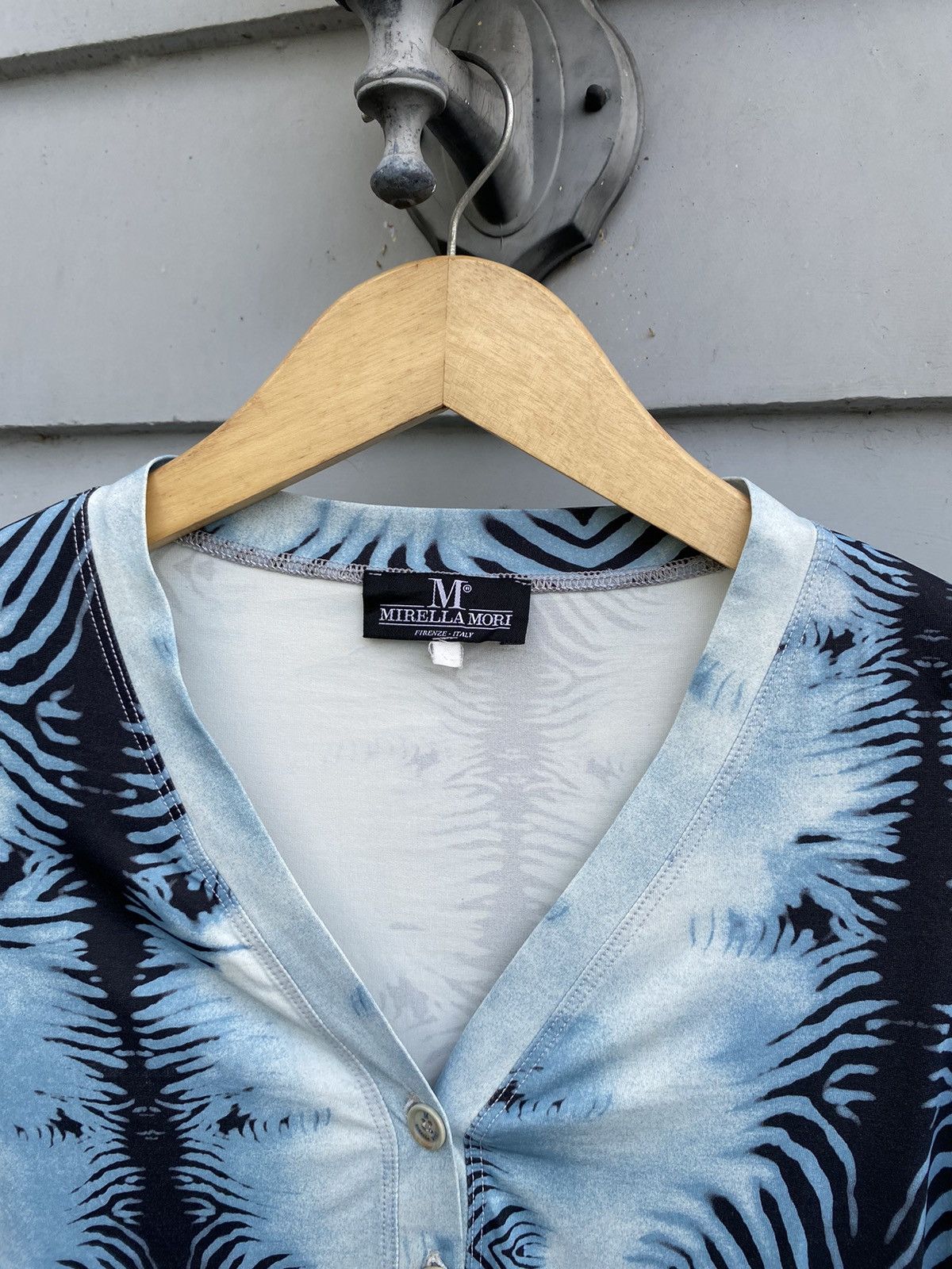 Vintage Tiger Print Blue Sky Cardigan Size S / US 4 / IT 40 - 2 Thumbnail