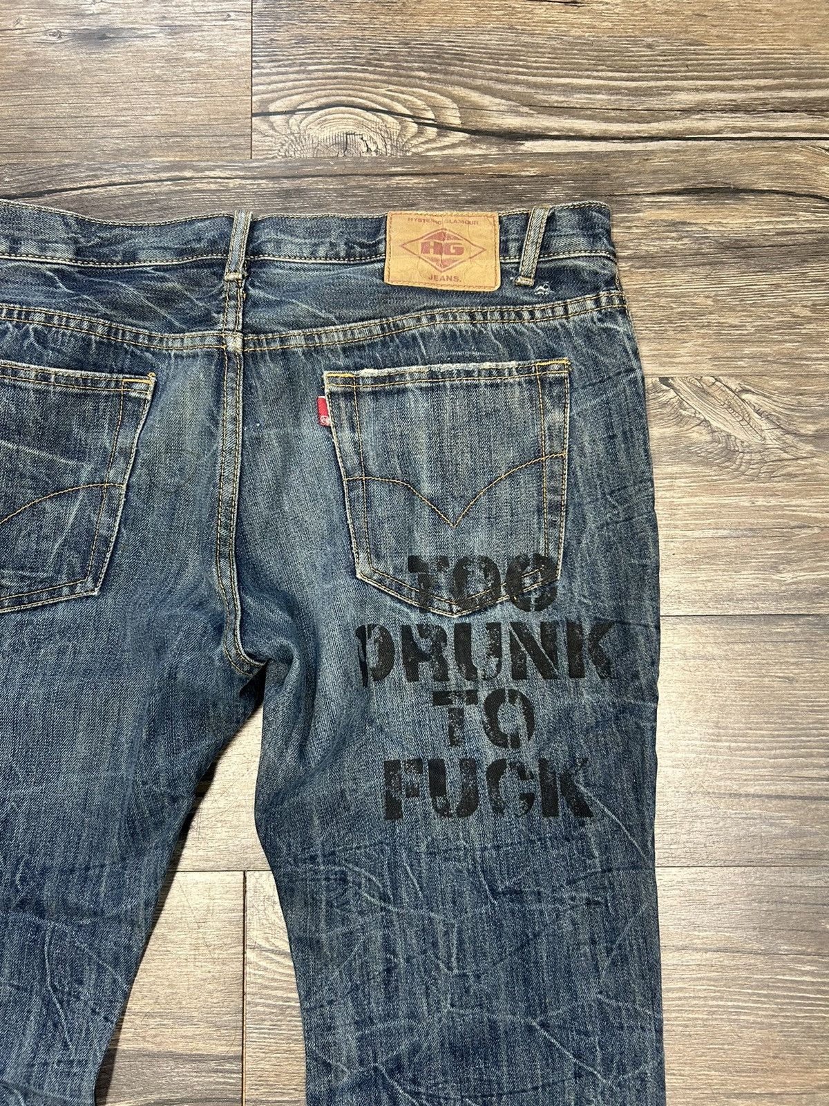 Hysteric Glamour Hysteric Glamour “Too Drunk To F***” Faded Denim Size US 34 / EU 50 - 1 Thumbnail