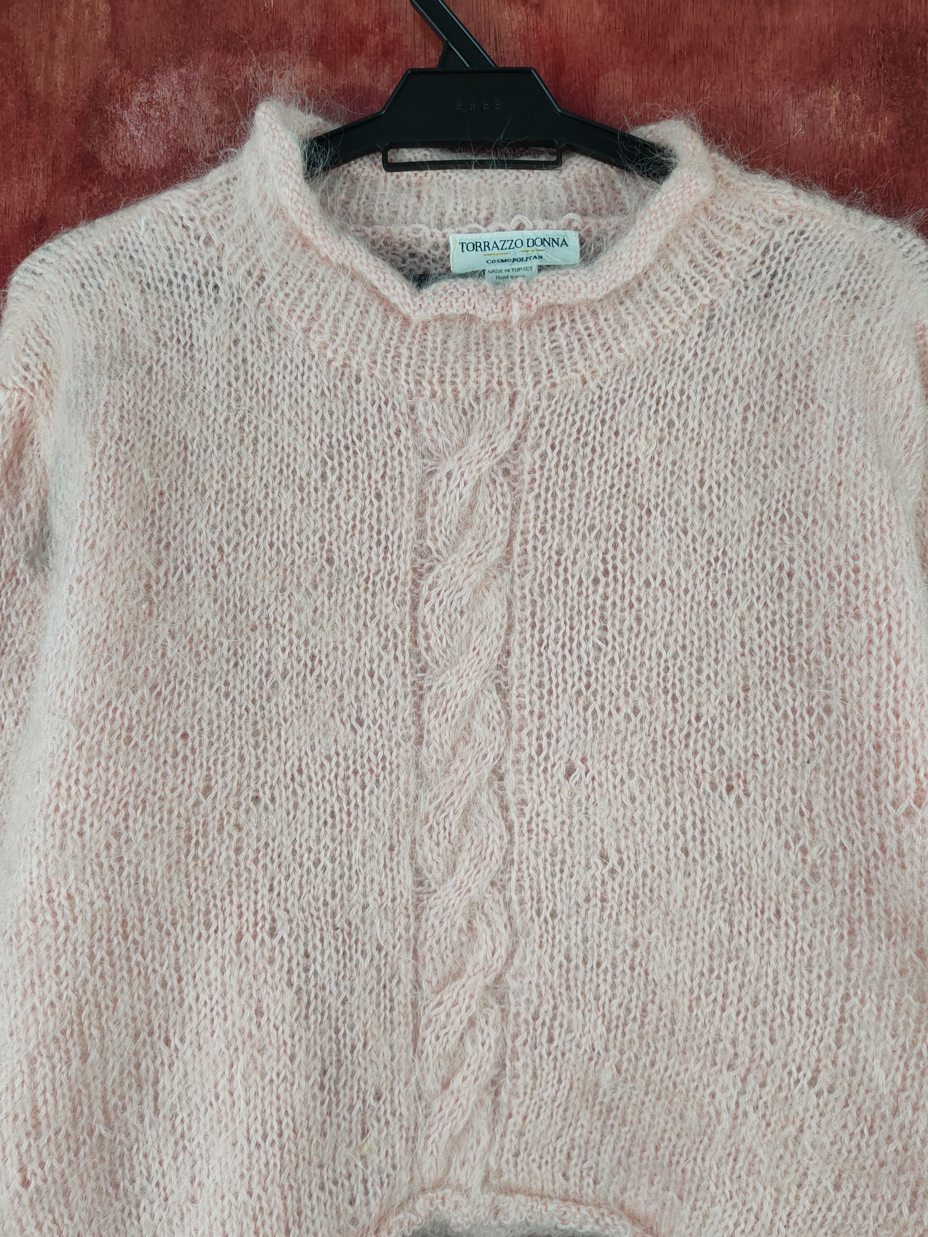 Japanese Brand Torrazzo Donna Peach Shag Shaggy Fur Mohair Knitwear #S2080 Size M / US 6-8 / IT 42-44 - 2 Thumbnail
