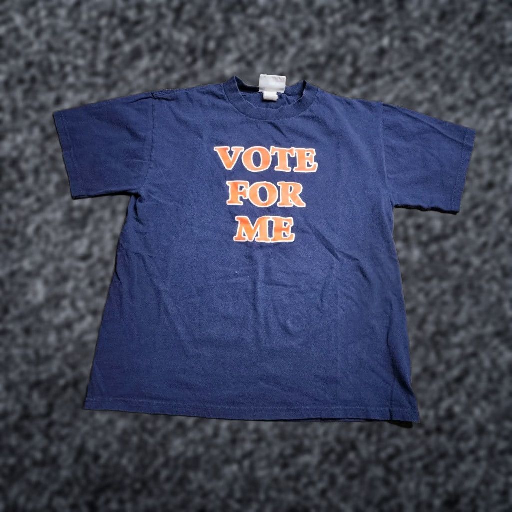 Mad Engine VINTAGE Juniors XL Mad Engine Vote For Me T Shirt Distressed Blue Short Sleeve Print Size XL / US 12-14 / IT 48-50 - 1 Thumbnail