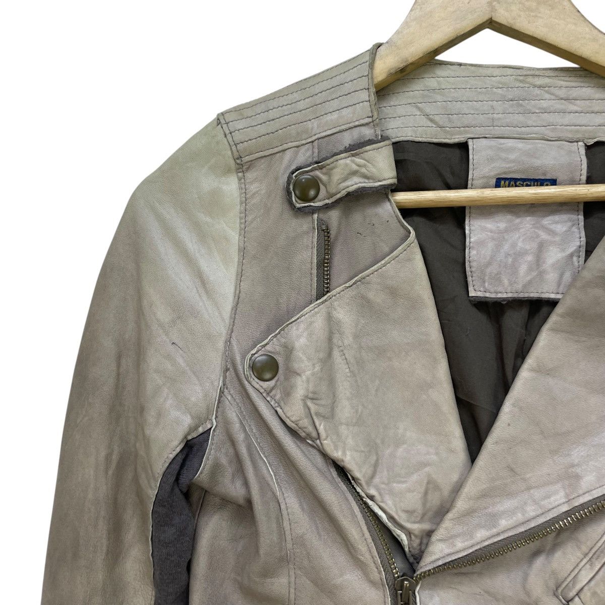 Leather × Sandro Moscoloni Vintage Masculo Sheepskin Double Collar Jacket Size S / US 4 / IT 40 - 3 Thumbnail