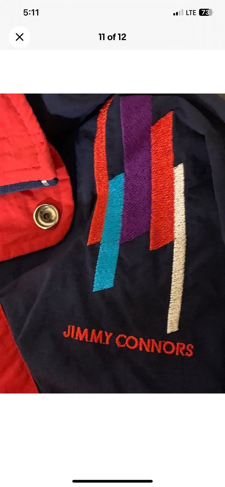 Other Jimmy Connors mens sz M windbreaker jacket blue red white Size US M / EU 48-50 / 2 - 9 Thumbnail
