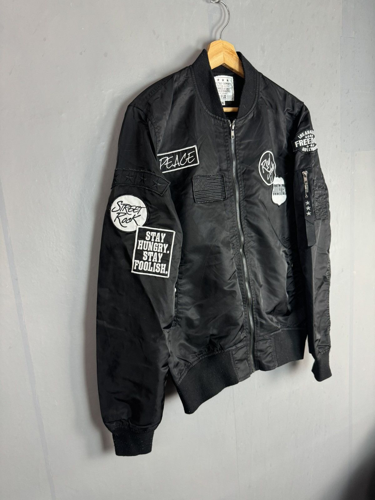 Vintage FLG Militaly Garments Patch Bomber Jacket Size US M / EU 48-50 / 2 - 2 Thumbnail