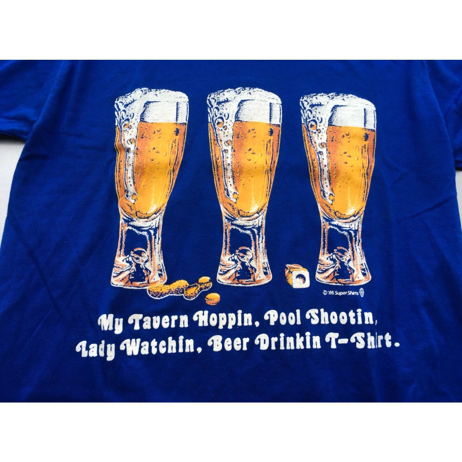 Vintage VINTAGE Super Shirts Beer T-Shirt M Men United States Blue 1980s 80s Graphic Tee Tavern Hoppin Size US M / EU 48-50 / 2 - 5 Thumbnail