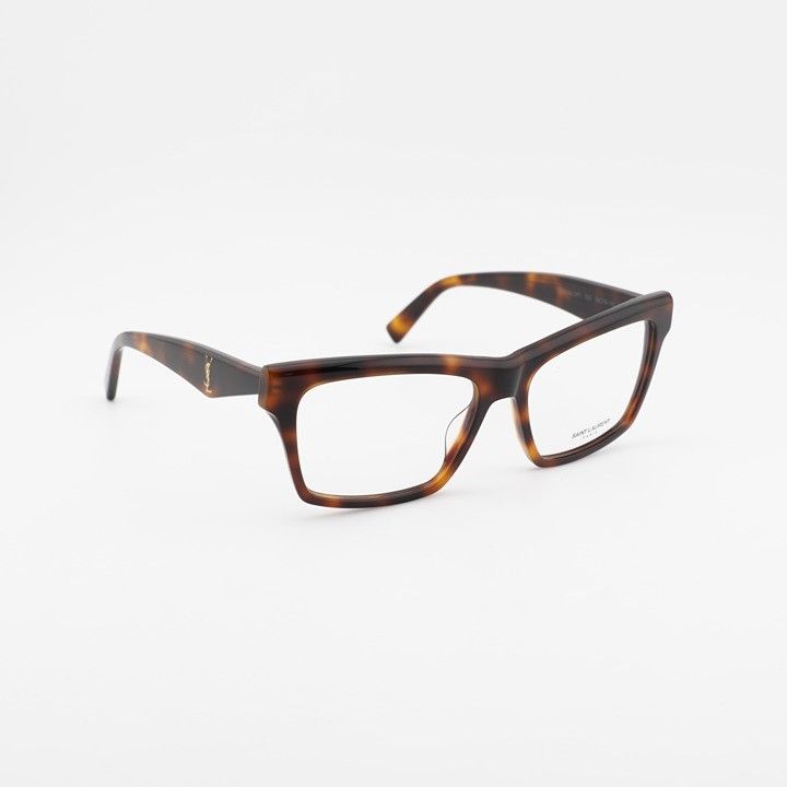 Saint Laurent Paris Saint Laurent SLM104 OPT 003 Eyeglasses Havana 56mm Square Size ONE SIZE - 4 Thumbnail