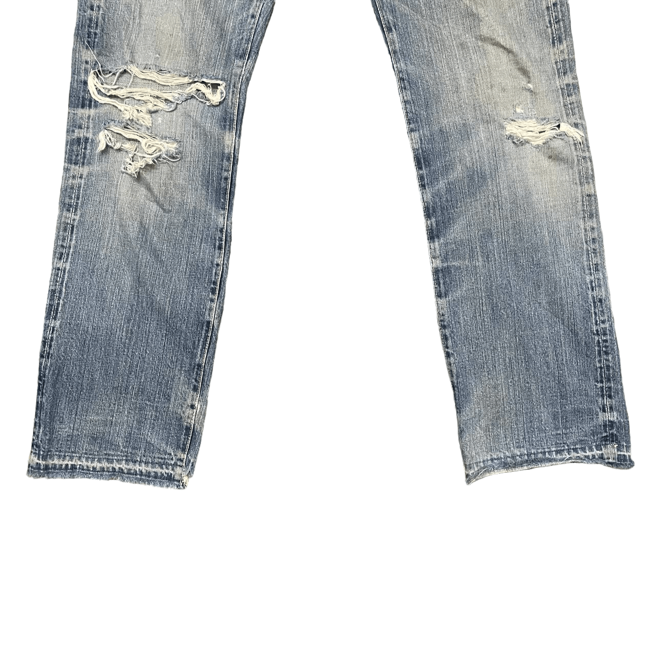 Japanese Brand Vintage La Guardia Selvedge Denim Thrashed Jeans Single ® Size US 30 / EU 46 - 3 Thumbnail